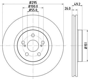 8DD355111-651 HELLA Гальмівний диск перед. Avensis T25 04-