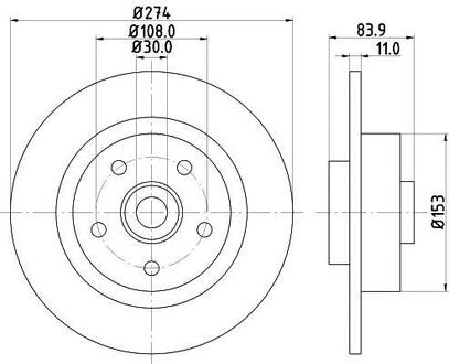 8DD355112-361 HELLA Тормозной диск зад. Laguna/Grand scenic 01- 1.6-3.0 (PRO) PAGID