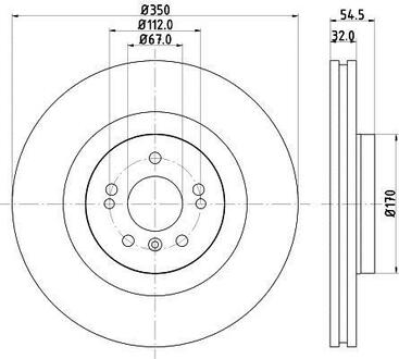 8DD 355 113-191 HELLA Гальмівний диск перед W164/W251 05- (PRO)