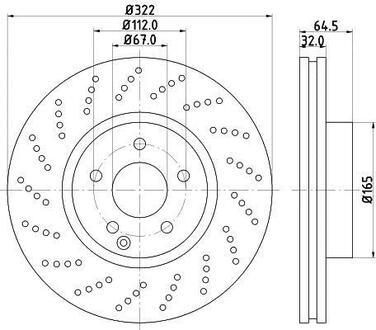 8DD355114-231 HELLA Тормозной диск перед. W204/W212/C207 1.8-3.5 PAGID