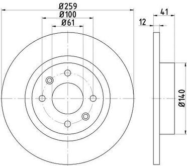 8DD355115-271 HELLA Гальмівний диск перед. Sandero/Logan/Twingo/Fortwo 96- 0.9-1.6 (PRO)