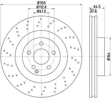 8DD355115-401 HELLA Тормозной диск перед. W221/C216/R230 05-13 2.2-5.5 (PRO) PAGID