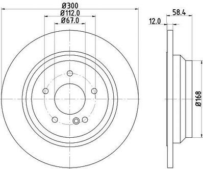 8DD355115-411 HELLA Тормозной диск зад. W221/C216/R230 04-13 2.0-6.0 (PRO) PAGID