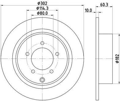 8DD 355 115-491 HELLA MITSUBISHI Тормозной диск задн.ASX,Outlander II 1.6/2.4 07-