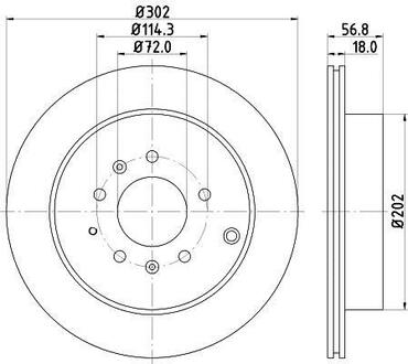 8DD355115-791 HELLA Гальмівний диск зад. CX7 06-12