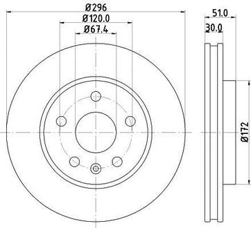 8DD355116-031 HELLA Тормозной диск перед. Insignia A/Malibu 08- 1.4-2.4 (PRO) PAGID