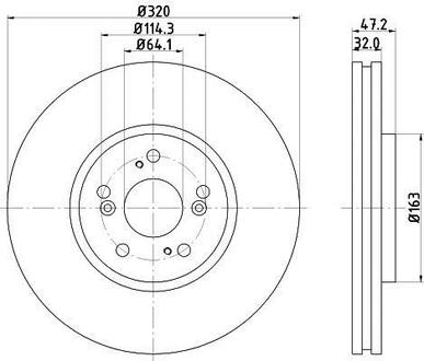 8DD355116-091 HELLA Гальмівний диск перед. Accord VIII 08- 2.0-2.4 320mm
