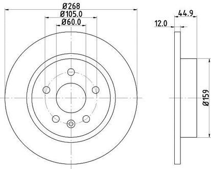 8DD355116-581 HELLA Тормозной диск зад. Cruze/Trax/Astra J 09- 1.3-2.7 PAGID