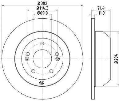 8DD355116-871 HELLA Тормозной диск зад. Santa Fe/Sorento 06- 2.0-2.7 (PRO) PAGID