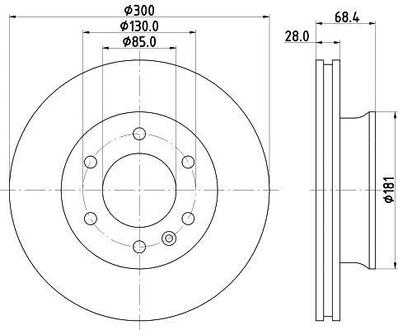 8DD355117-621 HELLA Тормозной диск перед. Sprinter/Crafter 06- (300x28) PAGID