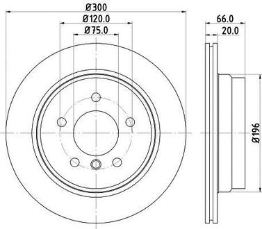 8DD 355 117-831 HELLA PRO BMW Диск гальмівниий задн.1 E81/87,3 E90,X1 E84 05-