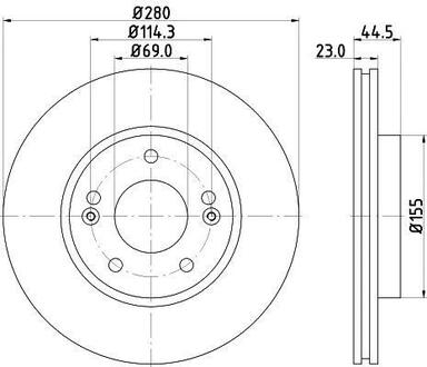 8DD355118-371 HELLA Тормозной диск перед. Elantra/Veloster/Ceed 11- 1.0-2.0 (PRO) PAGID