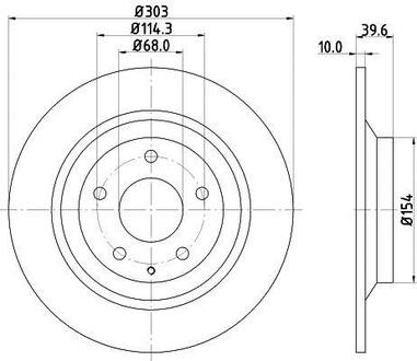 8DD355118-541 HELLA Гальмівний диск зад. CX5 11-17 2.0-2.5 (PRO)