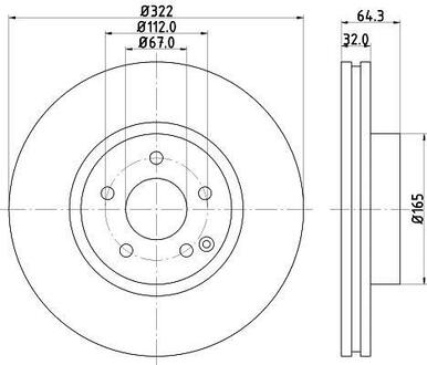 8DD 355 118-931 HELLA Тормозной диск перед. DB C (W204, C204), E (W212, C207, A207), SLK (R172) 1.8-3.5 07-