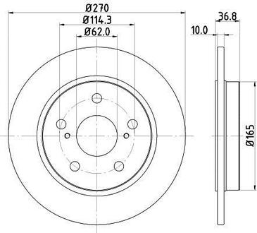 8DD355118971 HELLA Диск гальмівний з покриттям PRO; задн. HELLA PAGID 8DD355118971