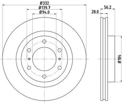 8DD355119-081 HELLA Тормозной диск перед. Pajero IV 06- PAGID