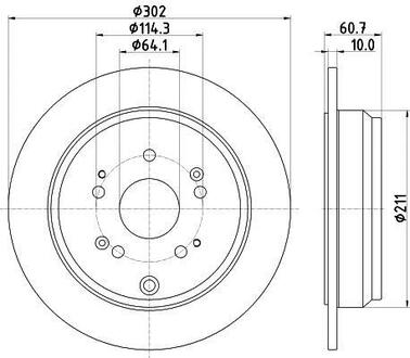 8DD355119-221 HELLA Тормозной диск зад. CR-V 07- 1.6-2.4 (PRO) PAGID