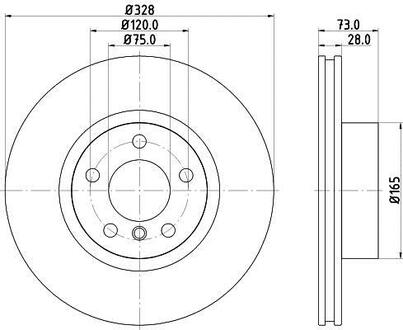 8DD355119-531 HELLA Тормозной диск перед. X3 F25/X4 F26 10- 1.6-3.0 (PRO) PAGID