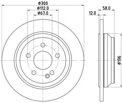 8DD355122-441 HELLA Тормозной диск зад. W447 14- (PRO)