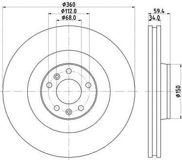 8DD355128091 HELLA Диск гальмівний HELLA PAGID 8DD355128091