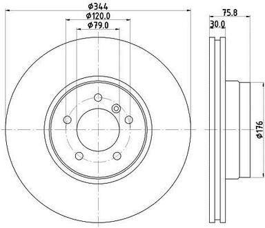 8DD355128-381 HELLA Тормозной диск пер. RANGE ROVER III 02-05 (PRO)