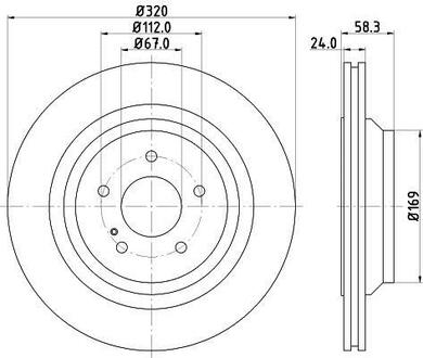 8DD355128-751 HELLA Гальмівний диск зад. W221/C216 05-13 2.2-5.5 (PRO) HC