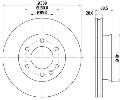 8DD 355 129-281 HELLA PRO HIGH CARBON DB диск гальм. передн. Sprinter 06-