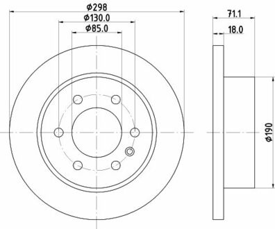 8DD 355 131-841 HELLA PRO DB Диск тормозной задній SPRINTER 3,5 18-