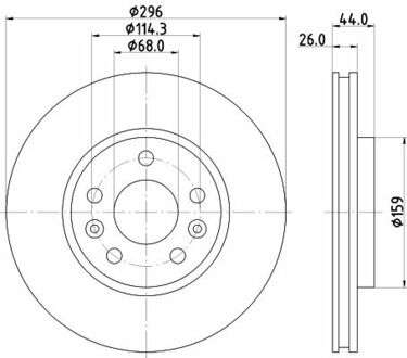 8DD 355 131-871 HELLA Диск гальмівний перед. Renault Megane IV, Talisman 1.3-1.6D 11.15- BEHR / HELLA 8DD 355 131-871