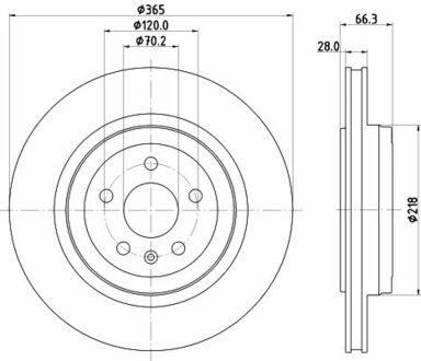 8DD 355 132-901 HELLA PRO TESLA гальм. диск задн. MODEL S 14-, MODEL X 16-