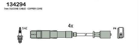 134294 HITACHI DB Комплект высоковольтных проводов W169,245 04-