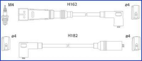 134709 HITACHI VW Комплект проводів високої напруги TRANSPORTER T4 2.0 90-03