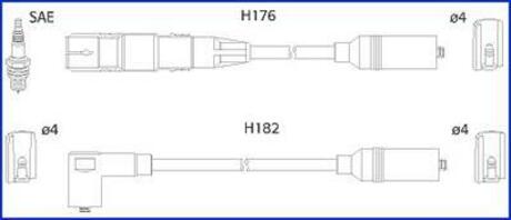 134790 HITACHI Комплект кабелів високовольтних