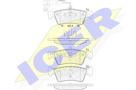141816 ICER Комплект гальмівних колодок (дискових) ICER 141816
