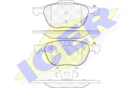 181617-202 ICER Комплект тормозных колодок, дисковый тормоз