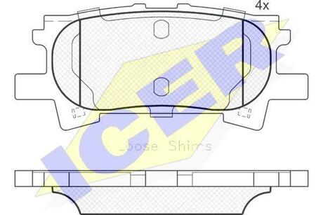 181751 ICER Комплект тормозных колодок, дисковый тормоз