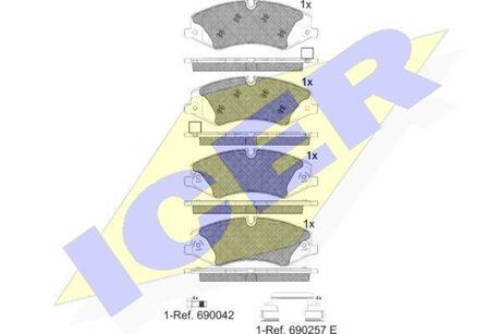 181957-203 ICER Комплект тормозных колодок, дисковый тормоз