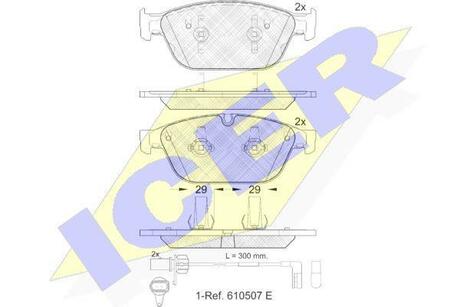 181994 ICER Комплект тормозных колодок, дисковый тормоз