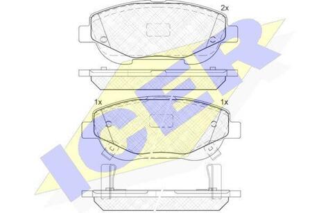 182022 ICER Комплект тормозных колодок, дисковый тормоз