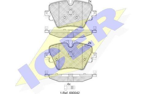 182216 ICER Комплект тормозных колодок, дисковый тормоз