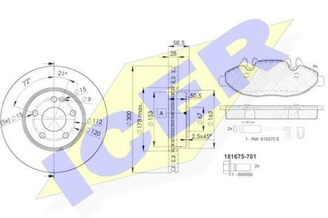 31675-0415 ICER Комплект тормозов, дисковый тормозной механизм