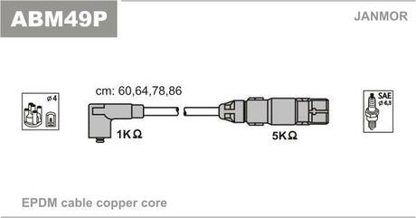 ABM49P Janmor Комплект проводов зажигания