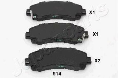 PA-914AF JAPANPARTS Комплект тормозных колодок, дисковый тормоз