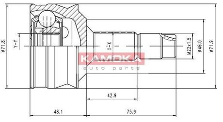 6258 KAMOKA К-т шарнiрний привiдного валу