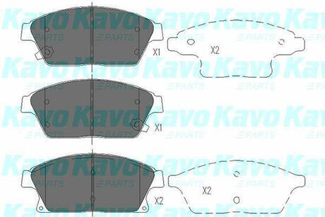 KBP-1014 KAVO Комплект тормозных колодок, дисковый тормоз
