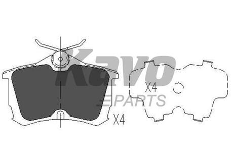 KBP-2011 KAVO Комплект тормозных колодок, дисковый тормоз