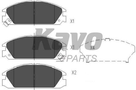 KBP-2020 KAVO PARTS MITSUBISHI Гальмівні колодки передн.L200,L300,Pajero I,II