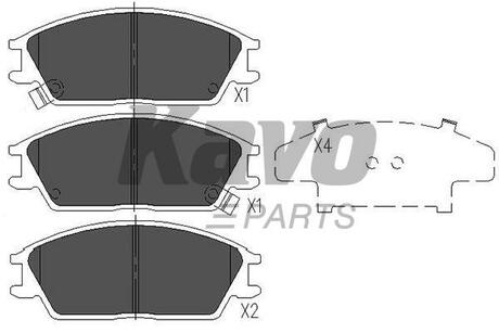 KBP-3028 KAVO Комплект тормозных колодок, дисковый тормоз PARTS