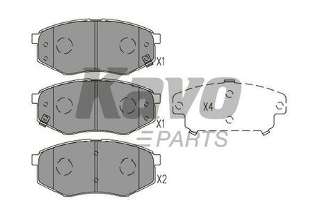 KBP-4025 KAVO Комплект тормозных колодок, дисковый тормоз