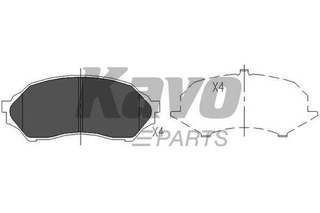KBP-4505 KAVO Комплект тормозных колодок, дисковый тормоз